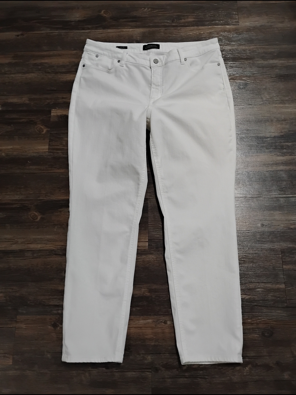 Talbots White Slim Ankle Five-Pocket Jeans